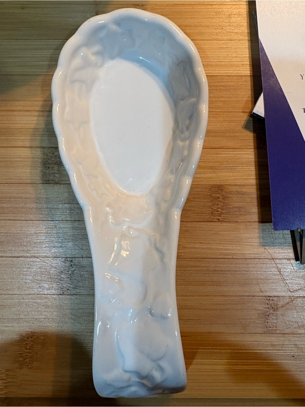 White Ceramic Spoon Rest and Sugar Packet Dish